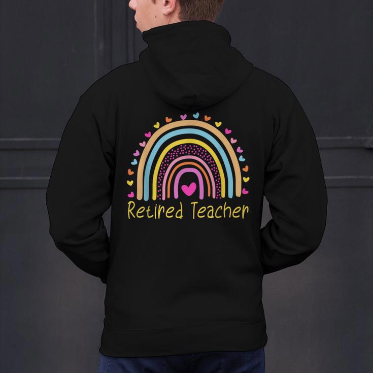 Retired Teacher Rainbow Men's Hoodie Back Print, gift for family, gift for coworker Retired Teacher Rainbow Men's Hoodie Back Print, gift for family, gift for coworker