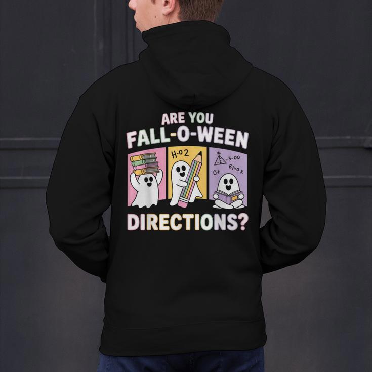 Retro Are You Fall O Ween Directions Teacher Halloween Ghost Men's Hoodie Back Print, gift for family, gift for coworker Retro Are You Fall O Ween Directions Teacher Halloween Ghost Men's Hoodie Back Print, gift for family, gift for coworker