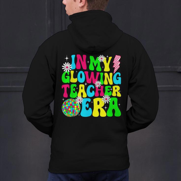 Retro Groovy In My Glowing Teacher Era Happy Teacher's Day Men's Hoodie Back Print, Groovy Teacher Hoodies, gift for family, gift for coworker