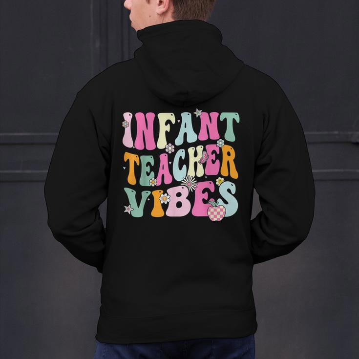 Retro Infant Teacher Vibes Women Daycare Teacher Men's Hoodie Back Print, gift for family, gift for coworker