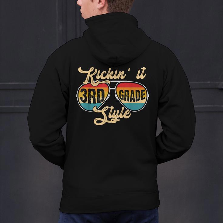 Retro Kickin It 3rd Grade Style Teacher Back To School Men Women Men's Hoodie Back Print, gift for family, gift for coworker