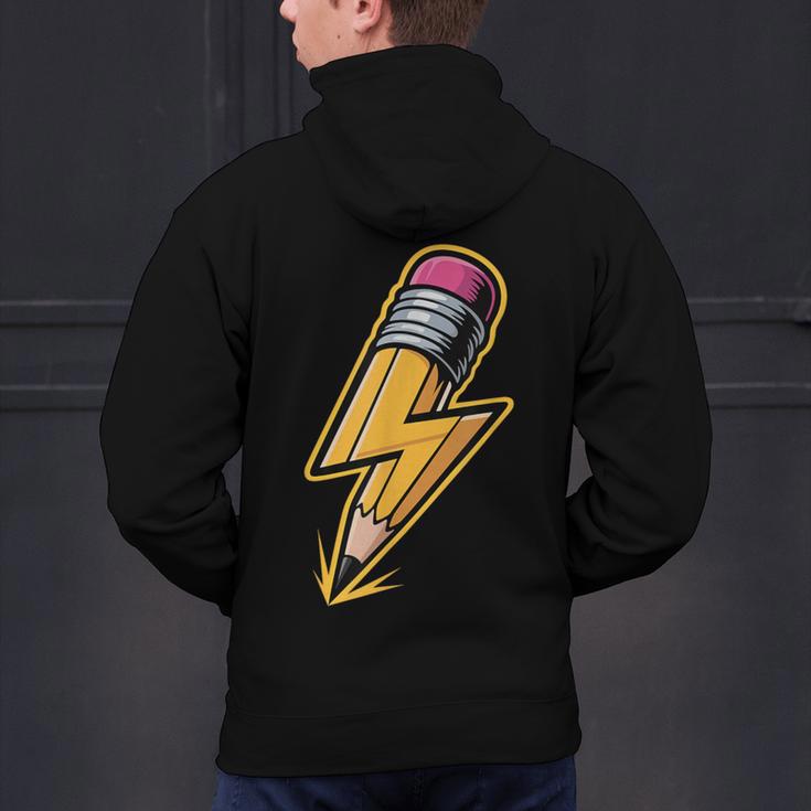 Retro Pencil Pencil Back To School Teacher Student Men's Hoodie Back Print, gift for family, gift for coworker
