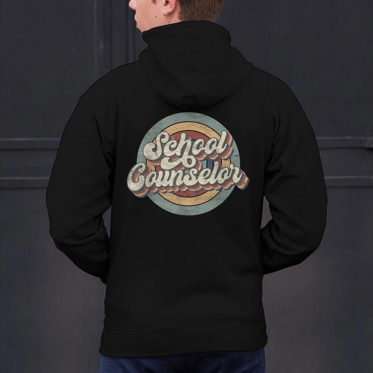 Retro School Counselor Back To School Teacher Squad Crew Men's Hoodie Back Print, gift for family, gift for coworker Retro School Counselor Back To School Teacher Squad Crew Men's Hoodie Back Print, gift for family, gift for coworker