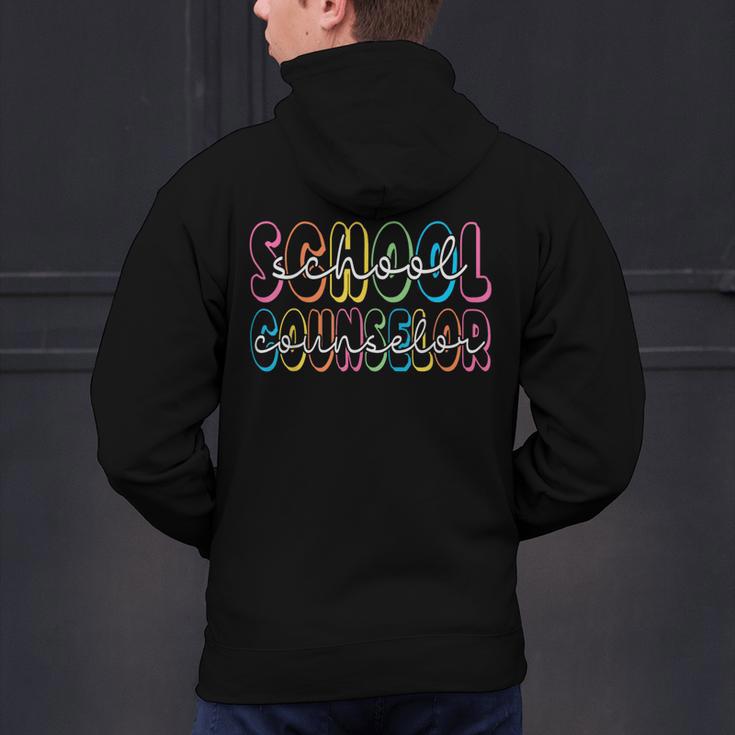 Retro School Counselor Counseling Teacher Appreciation Men's Hoodie Back Print, gift for family, gift for coworker