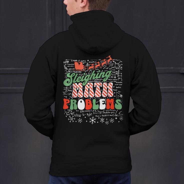 Retro Sleighing Math Problems Santa Math Teacher Christmas Men's Hoodie Back Print, gift for family, gift for coworker Retro Sleighing Math Problems Santa Math Teacher Christmas Men's Hoodie Back Print, gift for family, gift for coworker