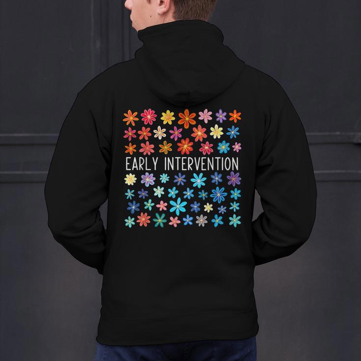 Retro Wildflower Early Intervention Teacher Interventionist Men's Hoodie Back Print, gift for family, gift for coworker Retro Wildflower Early Intervention Teacher Interventionist Men's Hoodie Back Print, gift for family, gift for coworker