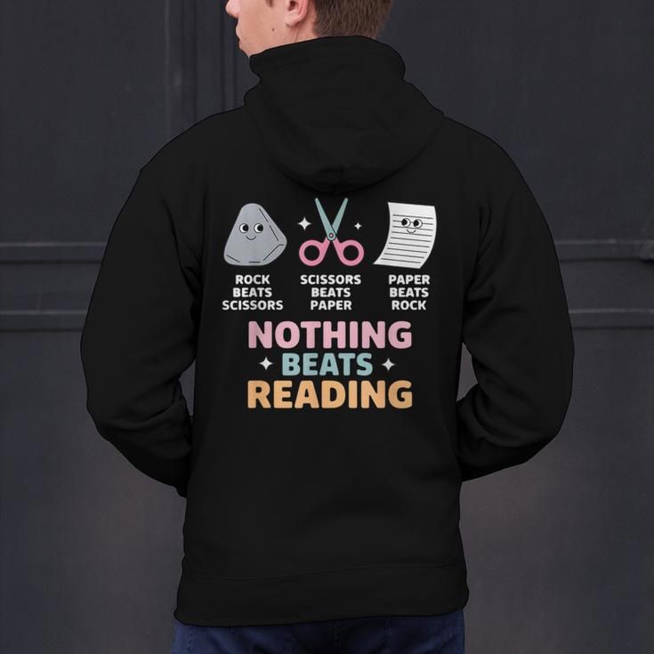 Rock Paper Scissors Teacher Librarian Nothing Beats Reading Men's Hoodie Back Print, gift for family, gift for coworker Rock Paper Scissors Teacher Librarian Nothing Beats Reading Men's Hoodie Back Print, gift for family, gift for coworker