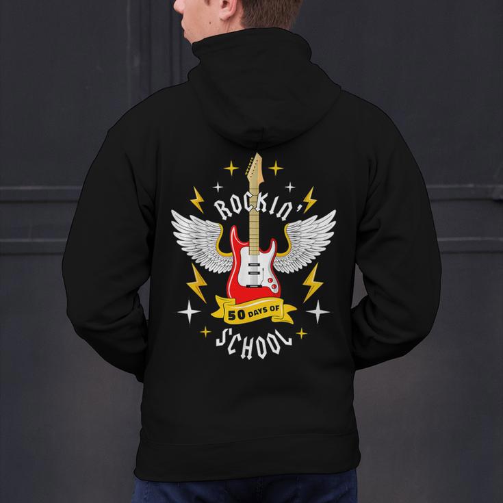 Rockin 50 Days Of School 50th Day Of School Teacher Student Men Women Girls Kids Men's Hoodie Back Print, gift for family, gift for coworker