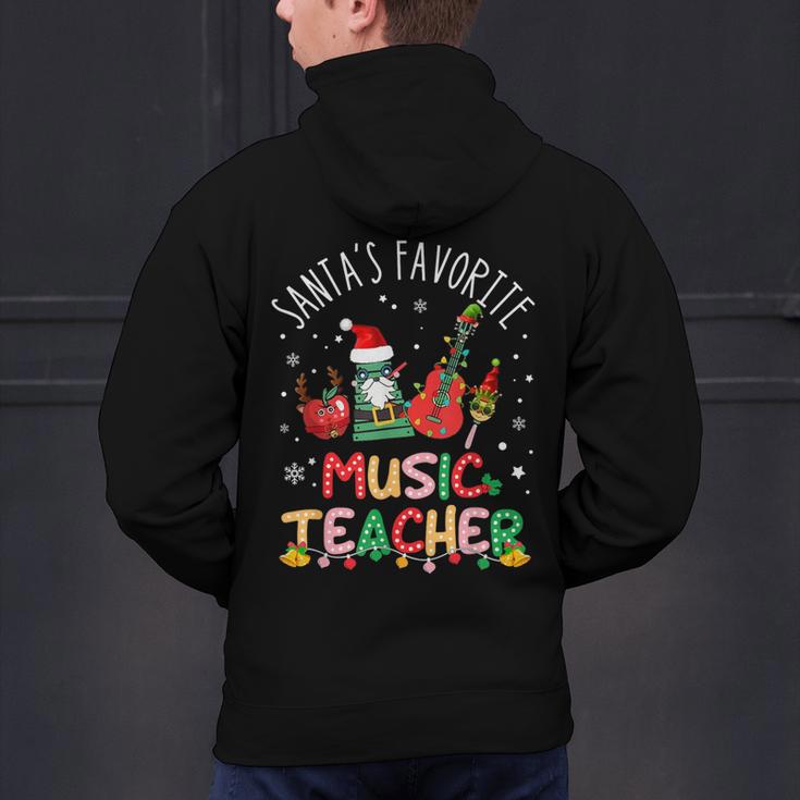 Santa's Favorite Music Teacher Christmas Santa Hat Matching Men's Hoodie Back Print, gift for family, gift for coworker Santa's Favorite Music Teacher Christmas Santa Hat Matching Men's Hoodie Back Print, gift for family, gift for coworker