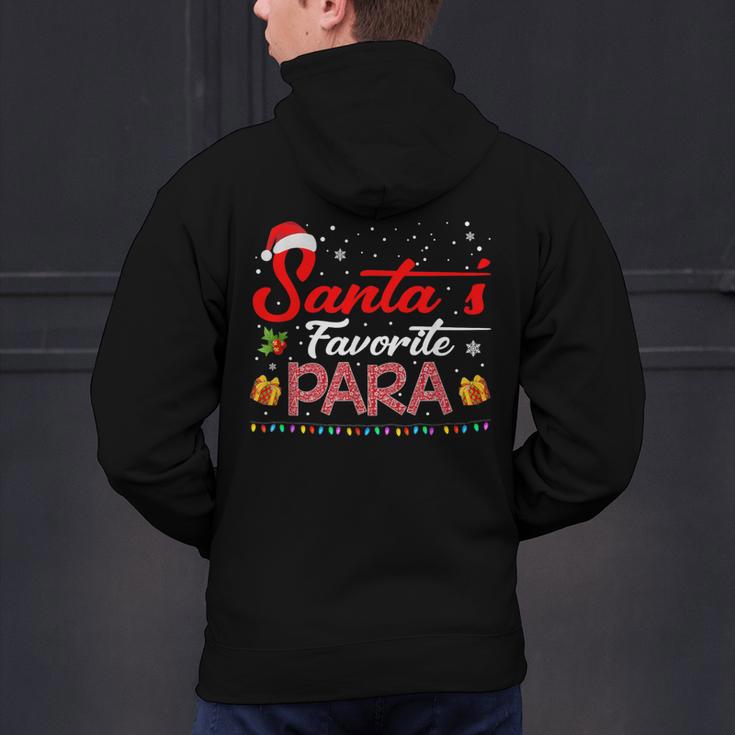 Santa's Favorite Para Christmas Paraprofessional Teacher Men's Hoodie Back Print, gift for family, gift for coworker Santa's Favorite Para Christmas Paraprofessional Teacher Men's Hoodie Back Print, gift for family, gift for coworker