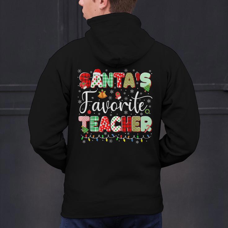 Santas Favorite Teacher Christmas Matching Xmas Men Women Men's Hoodie Back Print, gift for family, gift for coworker Santas Favorite Teacher Christmas Matching Xmas Men Women Men's Hoodie Back Print, gift for family, gift for coworker