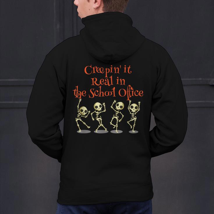 School Office Clerk Creepin' It Real HALLOWEEN Teacher Shirt Men's Hoodie Back Print, gift for family, gift for coworker