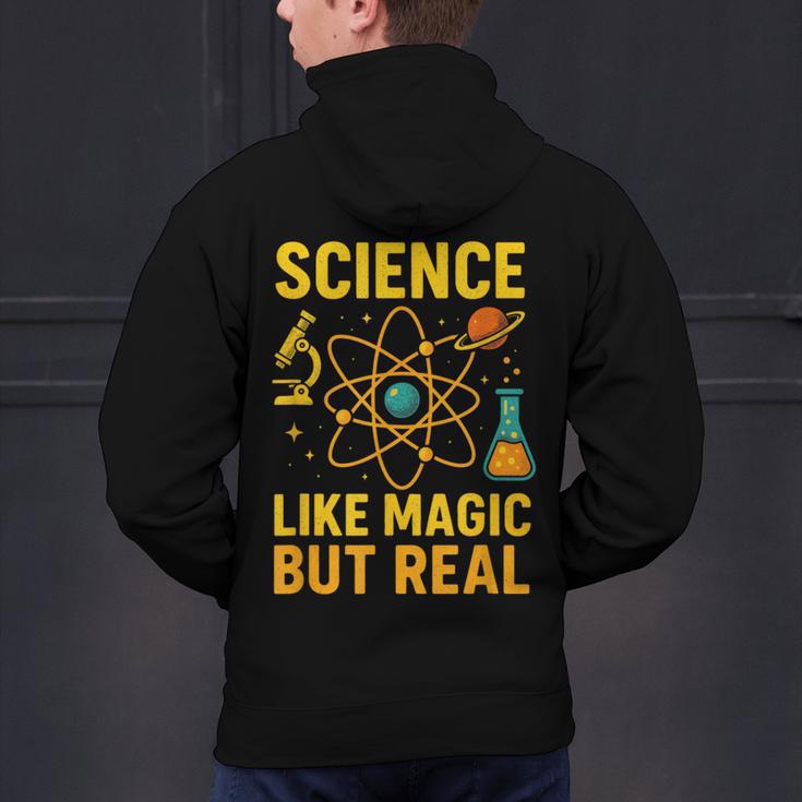 Science Like Magic But Real Nerdy Teacher Men's Hoodie Back Print, Science Teacher Hoodies, gift for family, gift for coworker