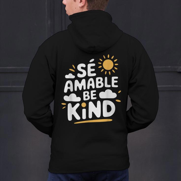 SÉ AMABLE Be Kind Bilingual Teacher Maestra Spanish Teacher Men's Hoodie Back Print, gift for family, gift for coworker SÉ AMABLE Be Kind Bilingual Teacher Maestra Spanish Teacher Men's Hoodie Back Print, gift for family, gift for coworker