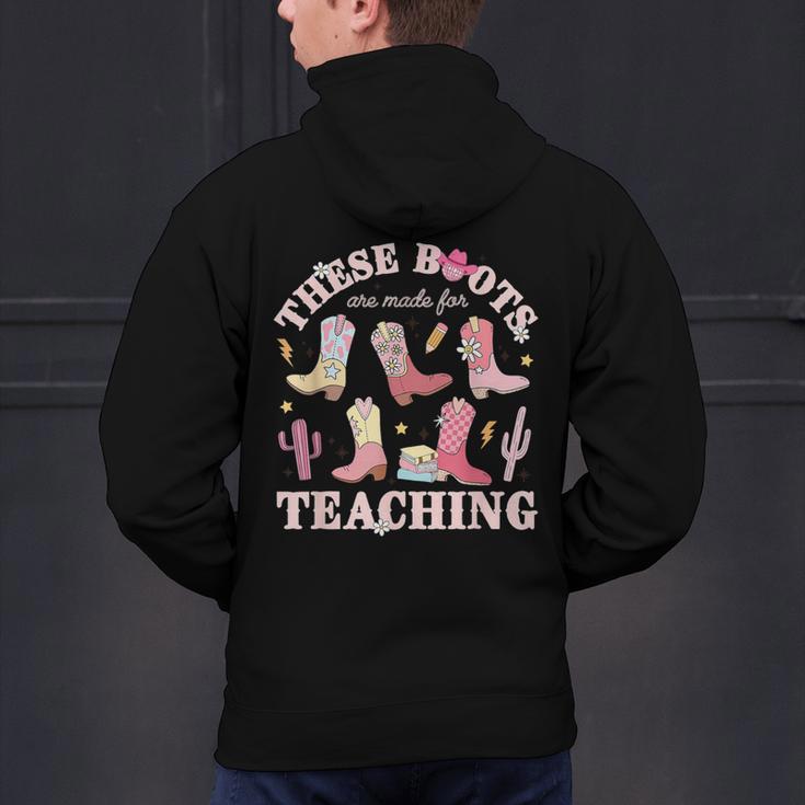 These Boots Are Made For Teaching Western Cowgirl Teacher Men's Hoodie Back Print, gift for family, gift for coworker
