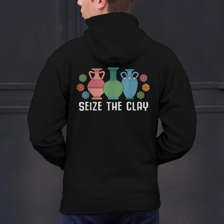 Seize The Clay Pottery Teacher Ceramics Potter Maker Men's Hoodie Back Print, gift for family, gift for coworker Seize The Clay Pottery Teacher Ceramics Potter Maker Men's Hoodie Back Print, gift for family, gift for coworker