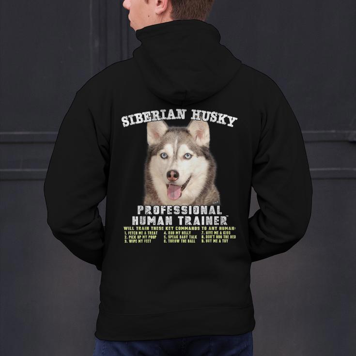 Siberian Husky Professional Human Trainer Men's Hoodie Back Print, gift for family, gift for coworker