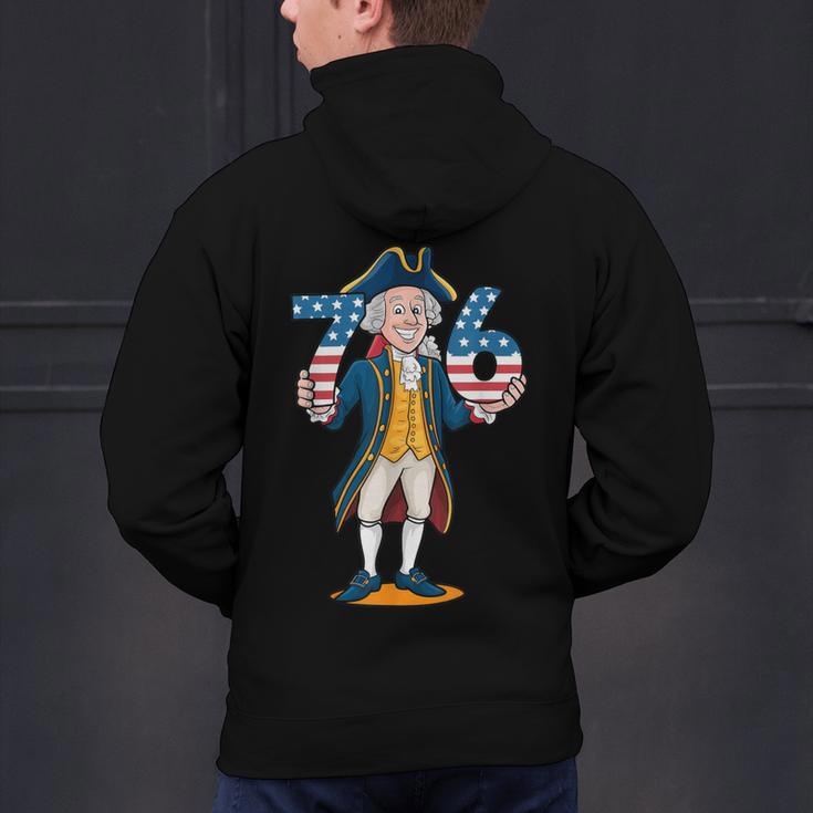 Six Seven 6 7 7 6 George Washington Teacher American Men's Hoodie Back Print, gift for family, gift for coworker