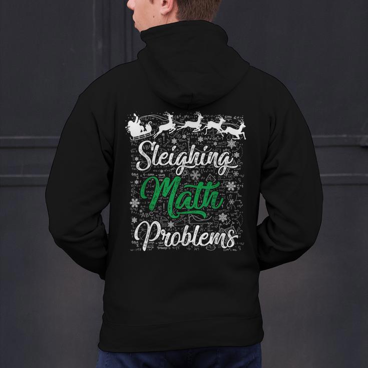 Sleighing Math Problem Xmas In Math Teacher Christmas Men Women Men's Hoodie Back Print, gift for family, gift for coworker