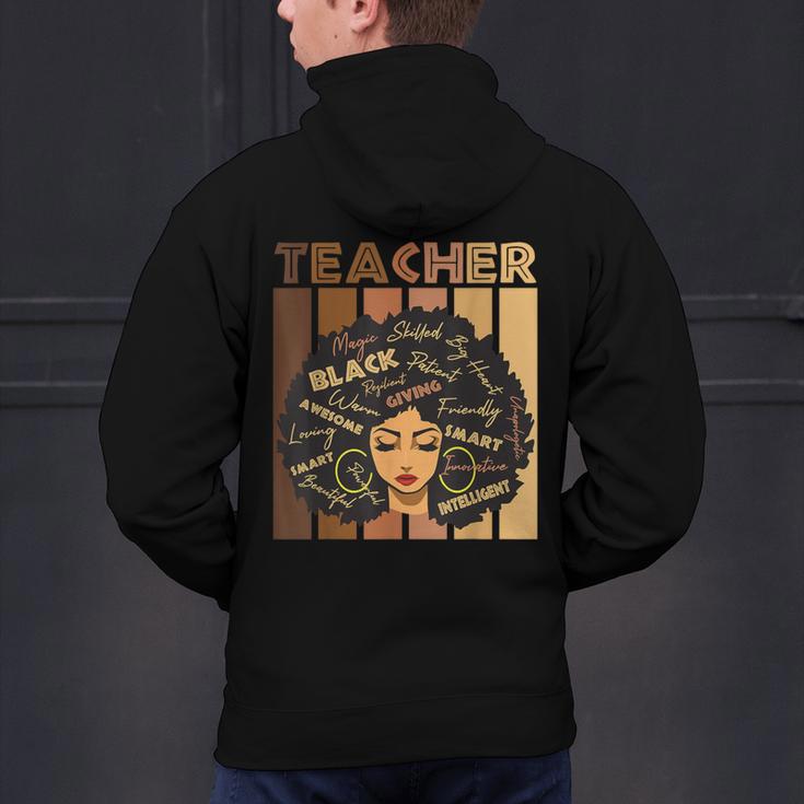 Smart Teacher Afro Girl Melanin African American Wowen Men's Hoodie Back Print, gift for family, gift for coworker