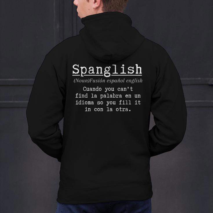 Spanglish Definition Spanish Teacher Bilingual Maestra Men's Hoodie Back Print, gift for family, gift for coworker Spanglish Definition Spanish Teacher Bilingual Maestra Men's Hoodie Back Print, gift for family, gift for coworker