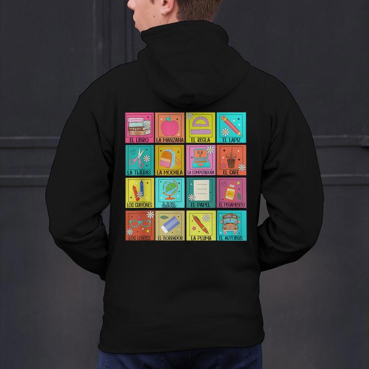 Spanish Teacher Back To School Maestra Dual Language Crew Men's Hoodie Back Print, gift for family, gift for coworker Spanish Teacher Back To School Maestra Dual Language Crew Men's Hoodie Back Print, gift for family, gift for coworker
