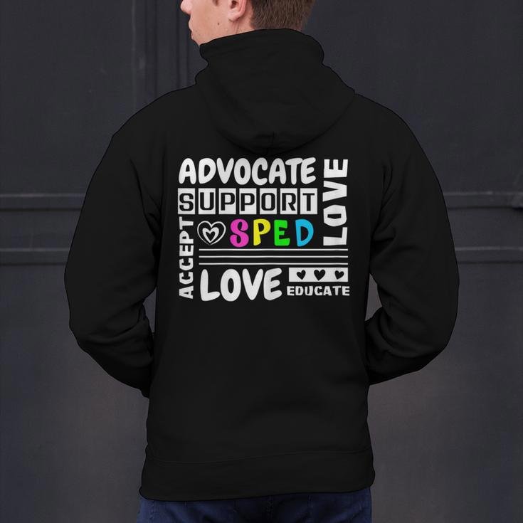 Special Education Advocate Love Support SPED Teacher Men's Hoodie Back Print, gift for family, gift for coworker Special Education Advocate Love Support SPED Teacher Men's Hoodie Back Print, gift for family, gift for coworker