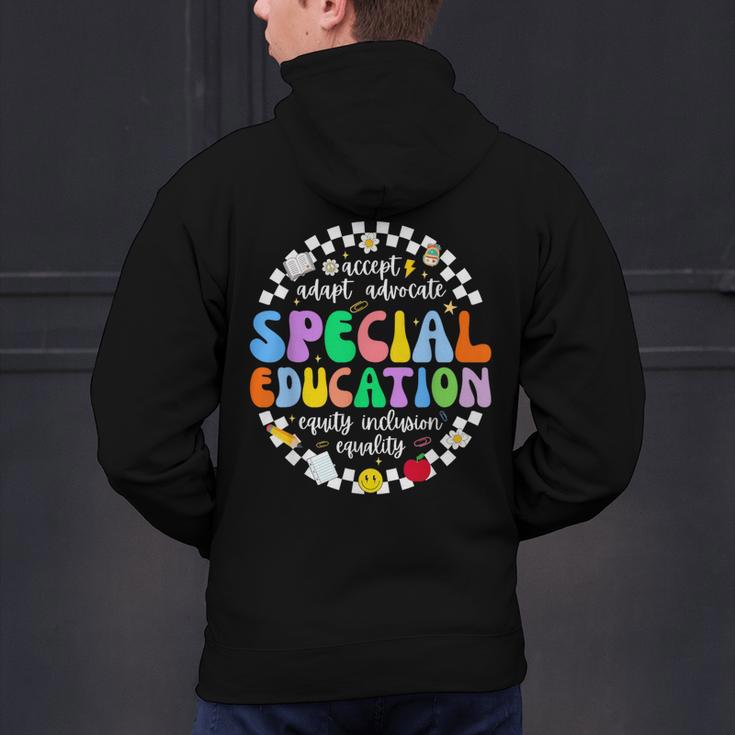 Special Education Teacher SPED Squad Team Kids Men Groovy Men's Hoodie Back Print, Groovy Teacher Hoodies, gift for family, gift for coworker Special Education Teacher SPED Squad Team Kids Men Groovy Men's Hoodie Back Print, Groovy Teacher Hoodies, gift for family, gift for coworker