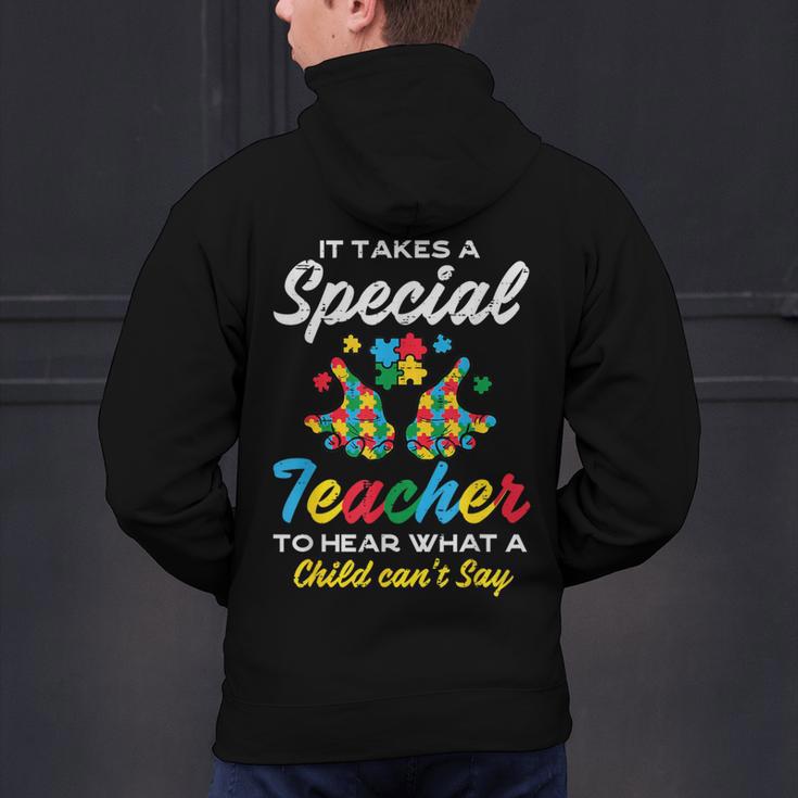 Special Teacher To Hear Child Cant Say Autism Awareness Sped Men's Hoodie Back Print, gift for family, gift for coworker