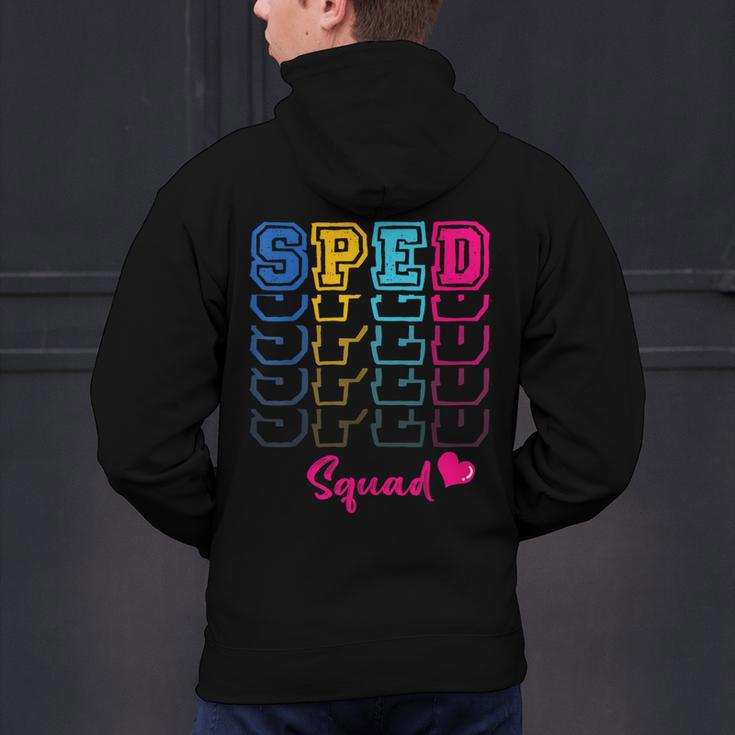 SPED Squad Proud Special Education Para Teacher Colorful Men's Hoodie Back Print, gift for family, gift for coworker