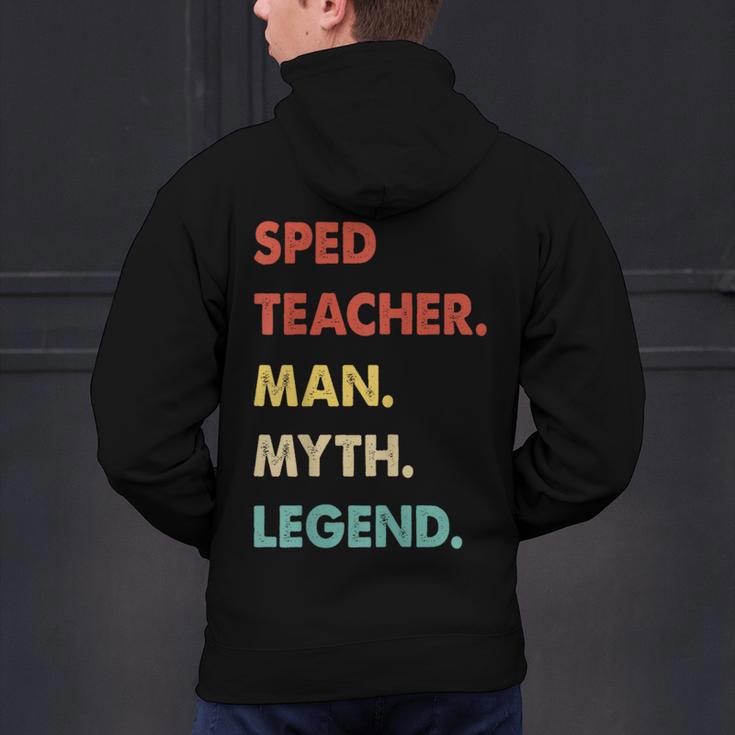Sped Teacher Man Myth Legend Men's Hoodie Back Print, gift for family, gift for coworker