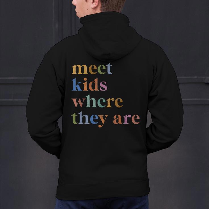 SPED Teacher SLP Meet Kids Where They Are Special Education Men's Hoodie Back Print, gift for family, gift for coworker SPED Teacher SLP Meet Kids Where They Are Special Education Men's Hoodie Back Print, gift for family, gift for coworker