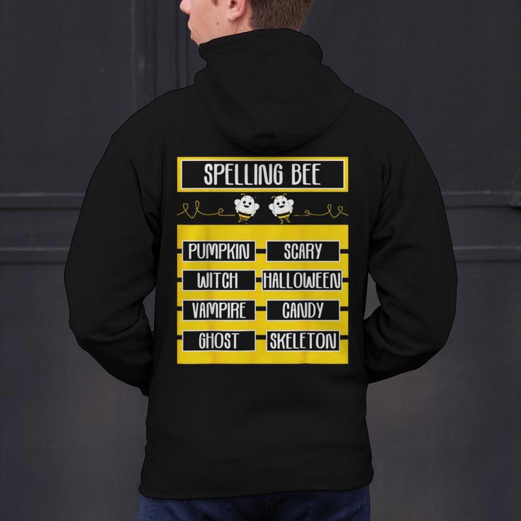 Spelling Bee Halloween Teachers Bee Spelling Competition Men's Hoodie Back Print, gift for family, gift for coworker