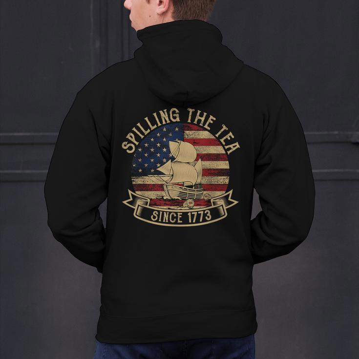 Spilling The Tea Since 1773 American History Teacher Vintage Men's Hoodie Back Print, History Teacher Hoodies, gift for family, gift for coworker