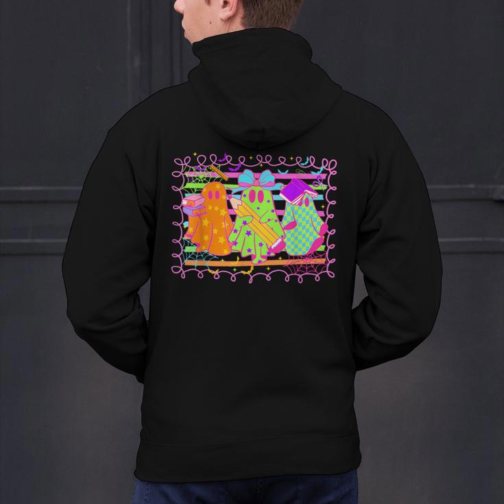 Spooky Teacher Halloween Ghost Fall Autumn Season Women Men's Hoodie Back Print, gift for family, gift for coworker