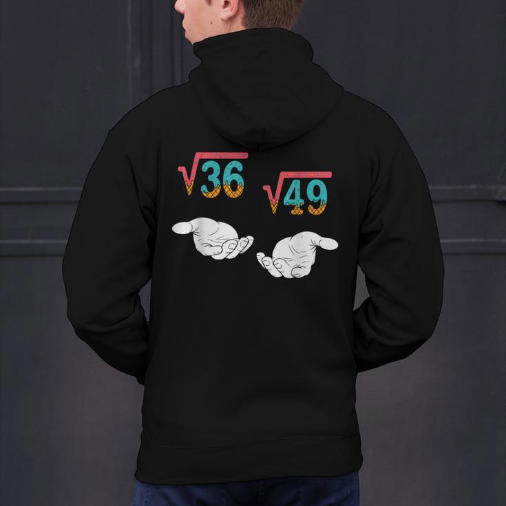 Square Root 36 49 Meme 67 Ice Cream Drip Math Teacher Tee Men's Hoodie Back Print, gift for family, gift for coworker
