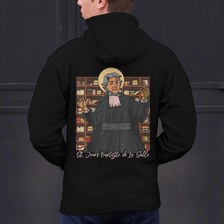 St Jean Baptiste De La Salle Patron Saint Education Teachers Men's Hoodie Back Print, gift for family, gift for coworker