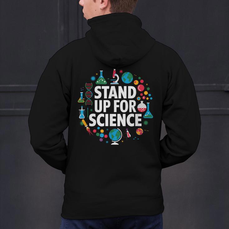 Stand Up For Science STEM Advocacy Pro Scientific Teacher Men's Hoodie Back Print, Science Teacher Hoodies, gift for family, gift for coworker