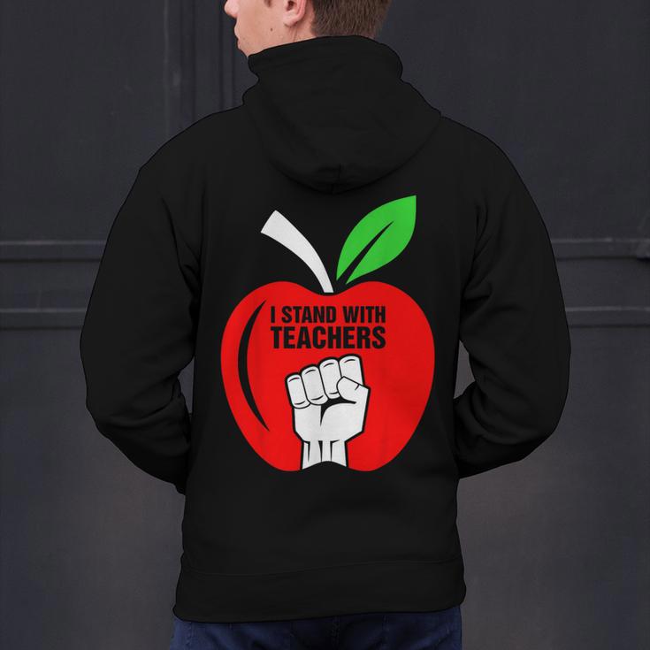 I Stand With Teachers Tshirt Men's Hoodie Back Print, gift for family, gift for coworker