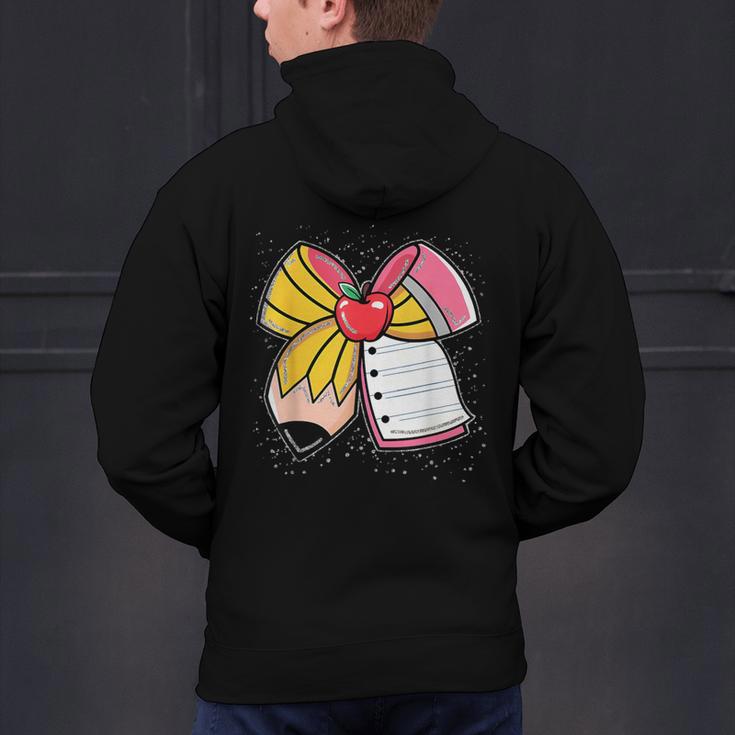 Student Teacher Coquette Bow Pencil Back To School First Day Men's Hoodie Back Print, gift for family, gift for coworker Student Teacher Coquette Bow Pencil Back To School First Day Men's Hoodie Back Print, gift for family, gift for coworker