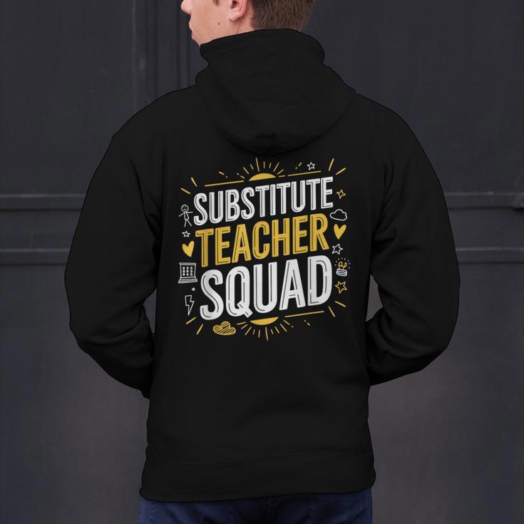 Substitute Teacher Squad Sub Teacher Substitute Teaching Men's Hoodie Back Print, gift for family, gift for coworker Substitute Teacher Squad Sub Teacher Substitute Teaching Men's Hoodie Back Print, gift for family, gift for coworker
