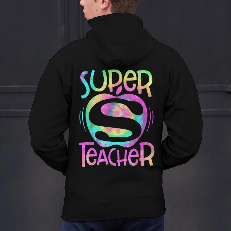 Super Teacher Back To School Apple Tie Dye First Day Men's Hoodie Back Print, Super Teacher Hoodies, gift for family, gift for coworker Super Teacher Back To School Apple Tie Dye First Day Men's Hoodie Back Print, Super Teacher Hoodies, gift for family, gift for coworker