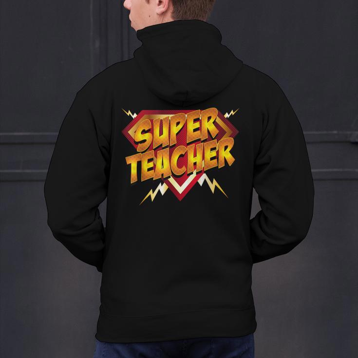 Super Teacher Superhero Back To School Teacher's Men's Hoodie Back Print, Super Teacher Hoodies, gift for family, gift for coworker