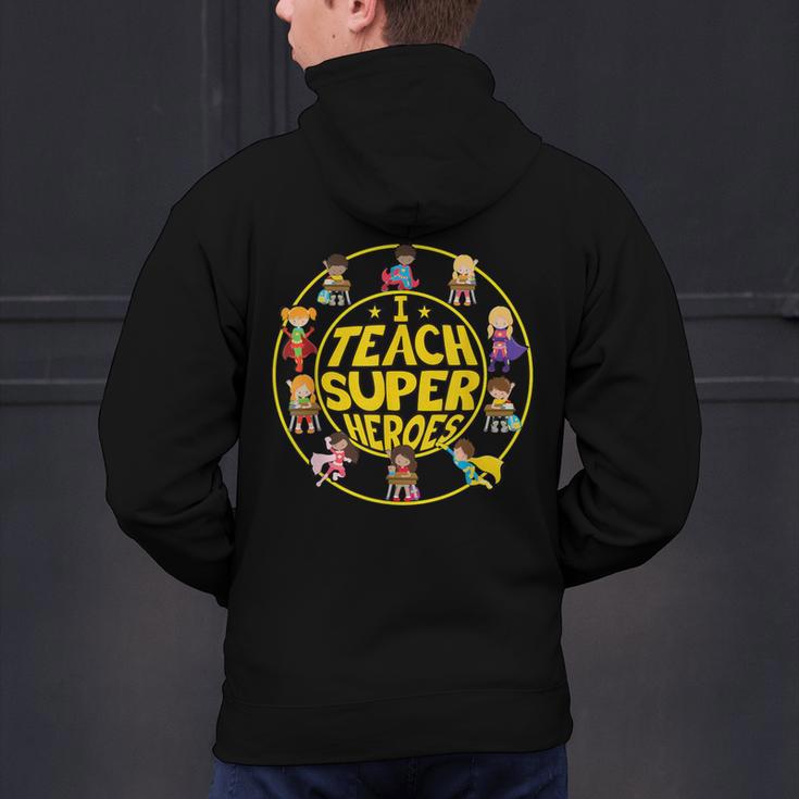 Superhero Teacher I Teach Super Heroes Men's Hoodie Back Print, Super Teacher Hoodies, gift for family, gift for coworker