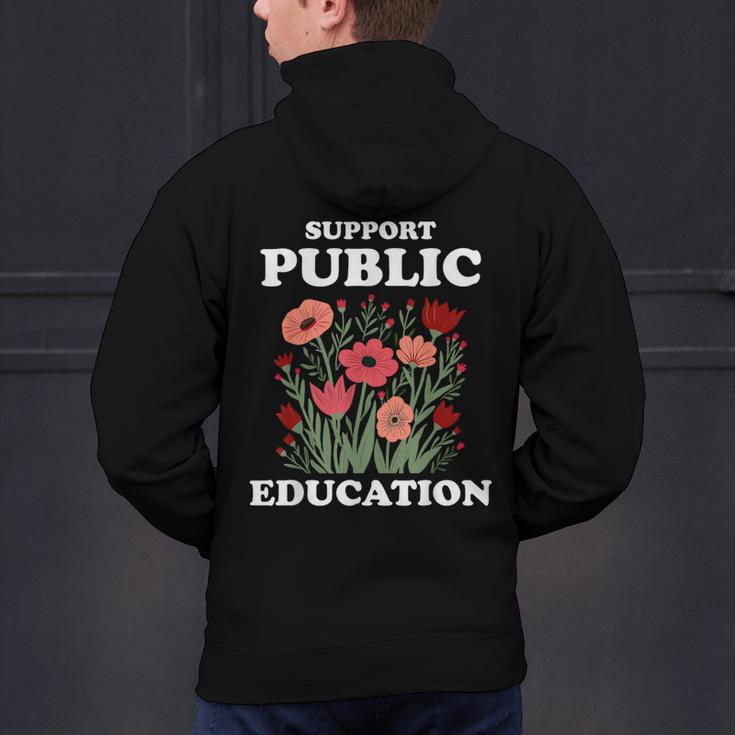 Support Public Education Cute Floral Teacher Red For Ed Men's Hoodie Back Print, gift for family, gift for coworker Support Public Education Cute Floral Teacher Red For Ed Men's Hoodie Back Print, gift for family, gift for coworker