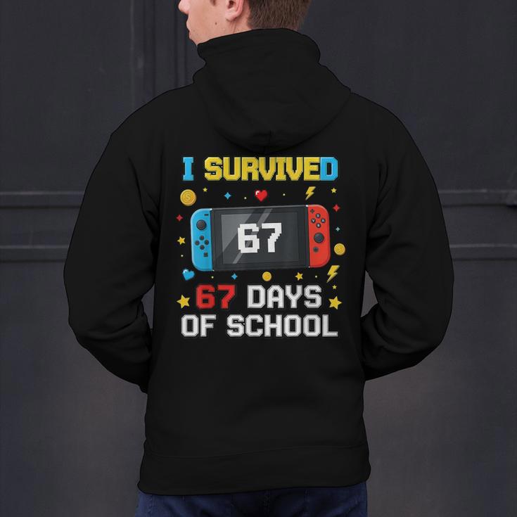 I Survived 67 Days Of School 67 Teacher Squad Matching Men's Hoodie Back Print, gift for family, gift for coworker