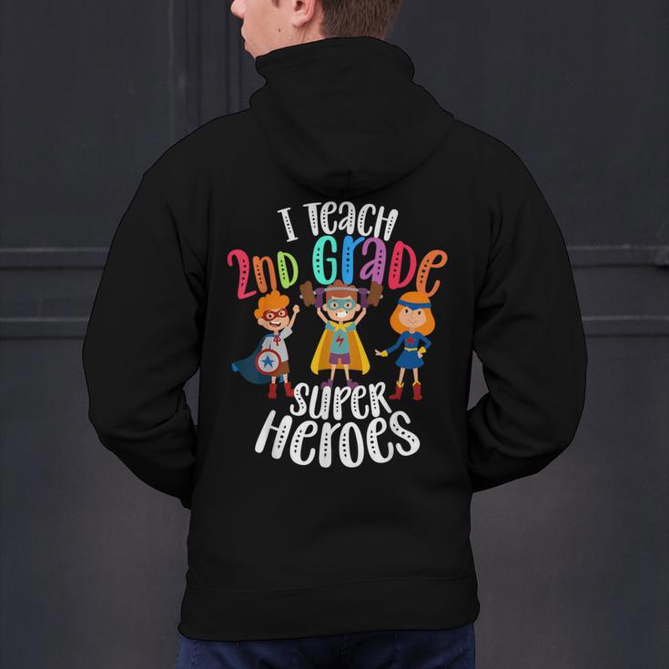 I Teach 2nd Grade Superheroes Back To School Teacher Men Women Girls Kids Men's Hoodie Back Print, 2nd Grade Teacher Hoodies, gift for family, gift for coworker