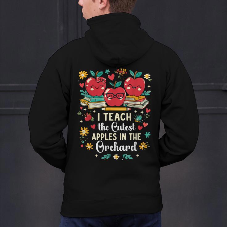 I Teach The Cutest Apples In The Orchard Cute Fall Teacher Men's Hoodie Back Print, gift for family, gift for coworker
