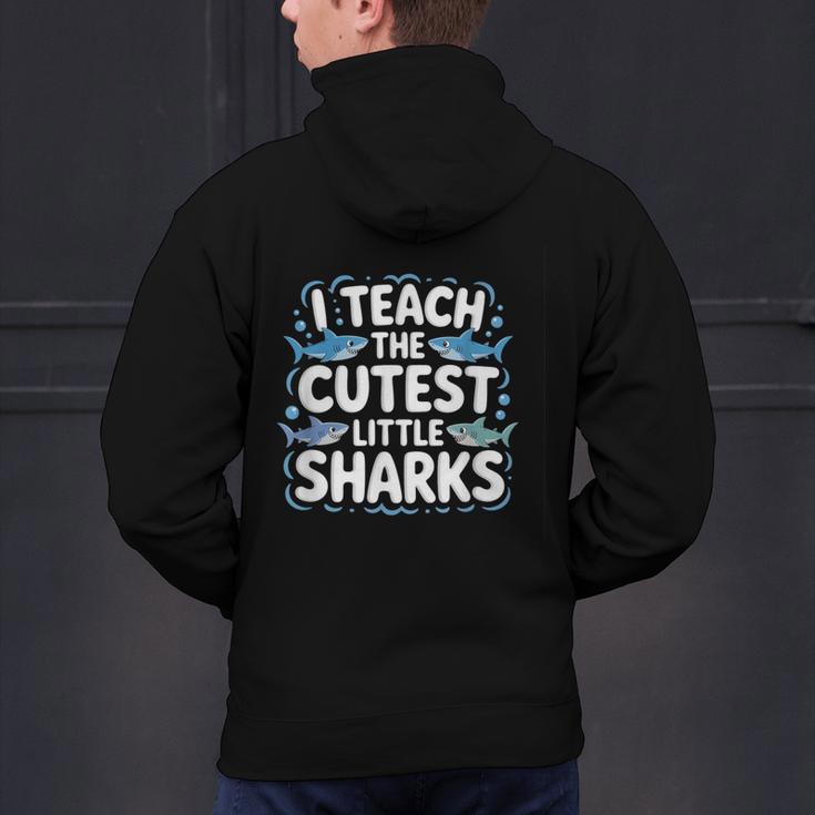 I Teach The Cutest Little Sharks Teacher School Men's Hoodie Back Print, gift for family, gift for coworker I Teach The Cutest Little Sharks Teacher School Men's Hoodie Back Print, gift for family, gift for coworker