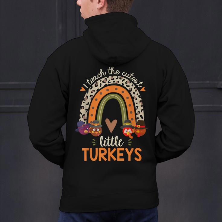 I Teach The Cutest Little Turkeys Thanksgiving Teacher Men Women Girls Kids Men's Hoodie Back Print, gift for family, gift for coworker